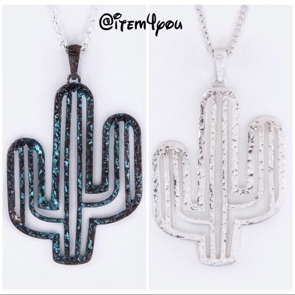 Jewelry - JUST IN Metal Cactus Pendant Necklace Set